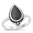 thumbnail image 1 of CHOOSE YOUR COLOR Ring .925 Sterling Silver Black Simulated Agate Bali Style Band Jewelry Female Size 8, 1 of 4