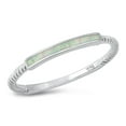 thumbnail image 1 of CHOOSE YOUR COLOR Rope Bar White Simulated Opal Wholesale Ring .925 Sterling Silver Band CZ Female Size 6, 1 of 4