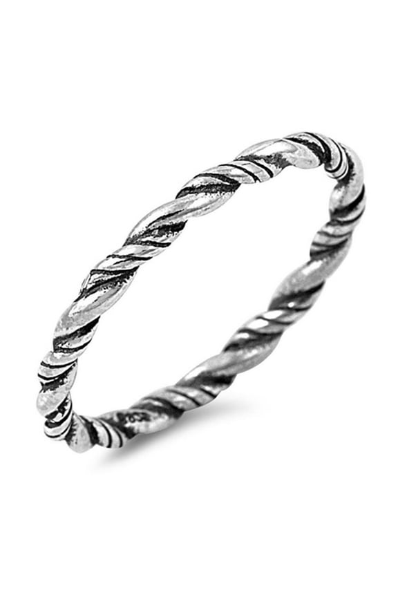 CHOOSE YOUR COLOR Rope Eternity Braid Bali Thumb Ring .925 Sterling Silver Band Jewelry Female Size 13
