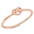 thumbnail image 1 of CHOOSE YOUR COLOR Rose Gold-Tone Infinity Heart Knot Ring .925 Sterling Silver Band Jewelry Female Size 3, 1 of 4