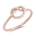 thumbnail image 1 of CHOOSE YOUR COLOR Rose Gold-Tone Infinity Love Knot Promise Ring Sterling Silver Band 925 Female Size 11, 1 of 4