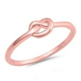 thumbnail image 1 of CHOOSE YOUR COLOR Rose Gold-Tone Love Knot Promise Ring .925 Sterling Silver Band Jewelry Female Size 7, 1 of 4