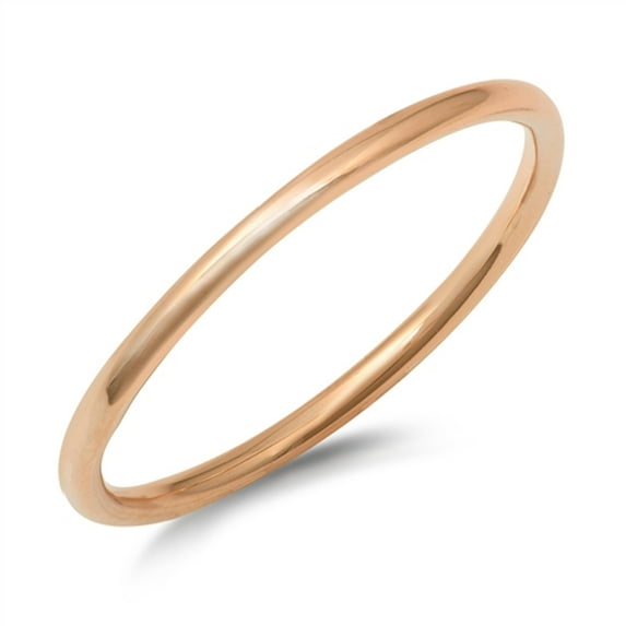 CHOOSE YOUR COLOR Rose Gold-Tone Stacking Ring .925 Sterling Silver Band Jewelry Female Male Size 3