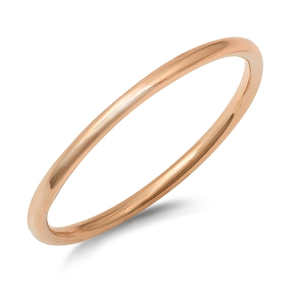 CHOOSE YOUR COLOR Rose Gold-Tone Stacking Ring .925 Sterling Silver Band Jewelry Female Size 2.5