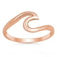 thumbnail image 1 of CHOOSE YOUR COLOR Rose Gold-Tone Wave Statement Ring .925 Sterling Silver Band Jewelry Female Size 7, 1 of 4