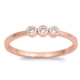 thumbnail image 1 of CHOOSE YOUR COLOR Rose Gold-Tone White CZ Ring .925 Sterling Silver Band Jewelry Female Size 7, 1 of 4