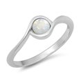 thumbnail image 1 of CHOOSE YOUR COLOR Round Promise Moonstone Ring .925 Sterling Silver Band White CZ Female Size 7, 1 of 4
