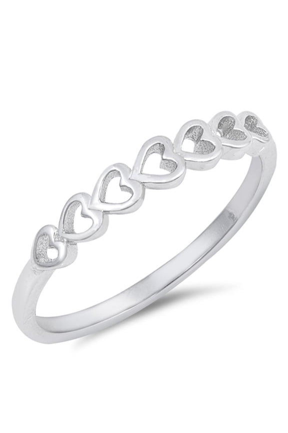 CHOOSE YOUR COLOR Sideways Love Heart Promise Ring 925 Sterling Silver Jewelry Female Male Size 6
