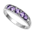 thumbnail image 1 of CHOOSE YOUR COLOR Simulated Amethyst Elegant Baby Ring .925 Sterling Silver Band Purple CZ Female Size 2, 1 of 4