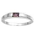 thumbnail image 1 of CHOOSE YOUR COLOR Simulated Amethyst Modern Ring .925 Sterling Silver Band Purple CZ Female Size 2, 1 of 4