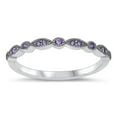 thumbnail image 1 of CHOOSE YOUR COLOR Simulated Amethyst Promise Ring .925 Sterling Silver Band Purple CZ Female Size 5, 1 of 4