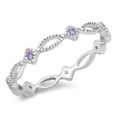 thumbnail image 1 of CHOOSE YOUR COLOR Simulated Amethyst Wholesale Statement Ring .925 Sterling Silver Band Purple CZ Female Size 7, 1 of 4
