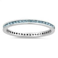 thumbnail image 1 of CHOOSE YOUR COLOR Simulated Aquamarine Stacking Eternity Ring .925 Sterling Silver Band Blue CZ Female Size 8, 1 of 4