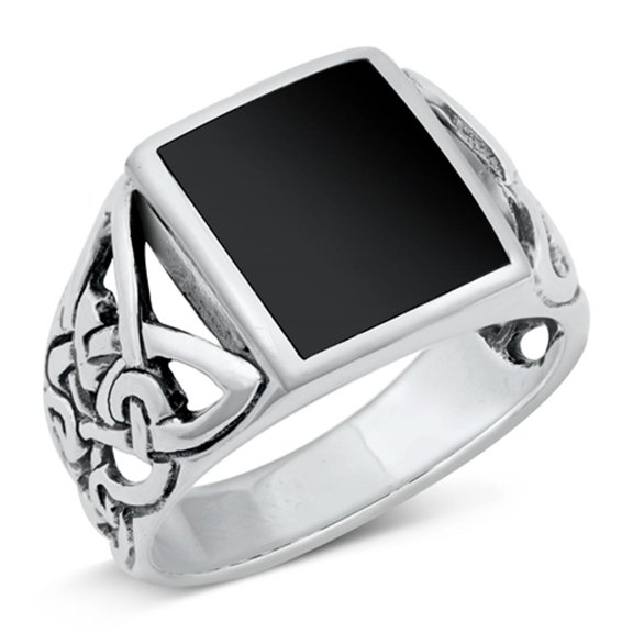 CHOOSE YOUR COLOR Simulated Black Onyx Wholesale Ring .925 Sterling Silver Band CZ Female Size 13