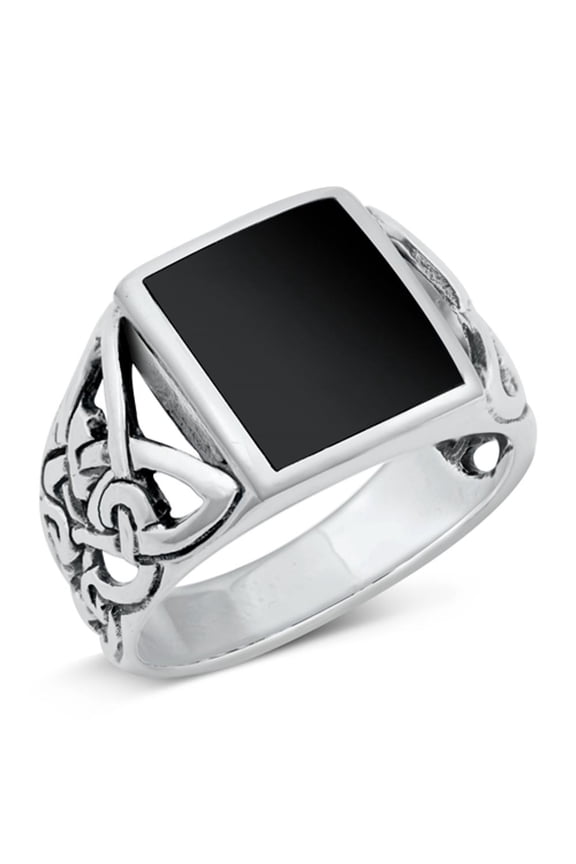 CHOOSE YOUR COLOR Simulated Black Onyx Wholesale Ring .925 Sterling Silver Band CZ Female Size 13