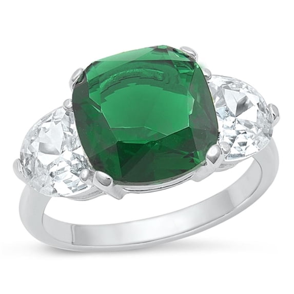 CHOOSE YOUR COLOR Simulated Garnet Cocktail Ring .925 Sterling Silver Band Red CZ Female Size 7