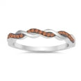 thumbnail image 1 of CHOOSE YOUR COLOR Simulated Garnet Criss Cross Infinity Promise Ring .925 Sterling Silver Band Red CZ Female Size 9, 1 of 4