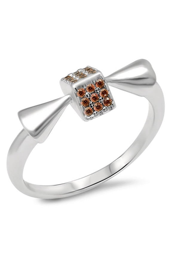 CHOOSE YOUR COLOR Simulated Garnet Dice Cube Ring .925 Sterling Silver Toe Band Red CZ Female Size 3