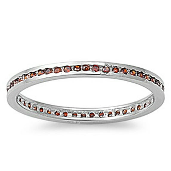 CHOOSE YOUR COLOR Simulated Garnet Elegant Thumb Ring .925 Sterling Silver Band Red CZ Female Size 4.5