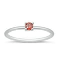 thumbnail image 1 of CHOOSE YOUR COLOR Simulated Garnet Ring .925 Sterling Silver Solitaire Band Red CZ Female Size 8, 1 of 4