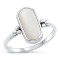 thumbnail image 1 of CHOOSE YOUR COLOR Simulated Mother of Pearl Ring .925 Sterling Silver Bali Style Band Jewelry Female Size 6, 1 of 4