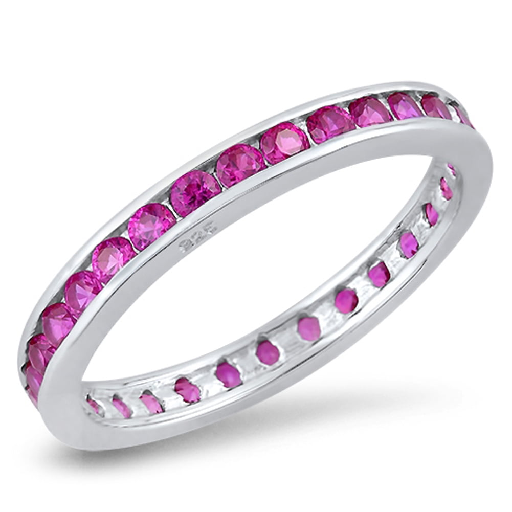 CHOOSE YOUR COLOR Simulated Ruby Elegant Thumb Ring .925 Sterling ...