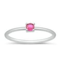 thumbnail image 1 of CHOOSE YOUR COLOR Simulated Ruby Promise Ring .925 Sterling Silver Solitaire Band Red CZ Female Size 9, 1 of 4