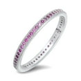 thumbnail image 1 of CHOOSE YOUR COLOR Simulated Ruby Ring .925 Sterling Silver Thumb Band Red CZ Female Size 6, 1 of 4