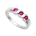 thumbnail image 1 of CHOOSE YOUR COLOR Simulated Ruby Twist Ring .925 Sterling Silver Band Red CZ Female Size 4, 1 of 4