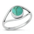 thumbnail image 1 of CHOOSE YOUR COLOR Simulated Turquoise Cocktail Ring .925 Sterling Silver Band Blue CZ Female Size 5, 1 of 4
