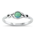 thumbnail image 1 of CHOOSE YOUR COLOR Simulated Turquoise Ring .925 Sterling Silver Infinity Band Blue CZ Female Size 8, 1 of 4