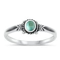 thumbnail image 1 of CHOOSE YOUR COLOR Simulated Turquoise Wholesale Bali Ring .925 Sterling Silver Band Blue CZ Female Size 7, 1 of 4