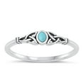 thumbnail image 1 of CHOOSE YOUR COLOR Simulated Turquoise Wholesale Celtic Knot Ring .925 Sterling Silver Band Blue CZ Female Size 4, 1 of 4