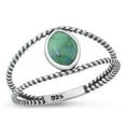 thumbnail image 1 of CHOOSE YOUR COLOR Simulated Turquoise Wholesale Double Shank Ring .925 Sterling Silver Band Blue CZ Female Size 7, 1 of 4