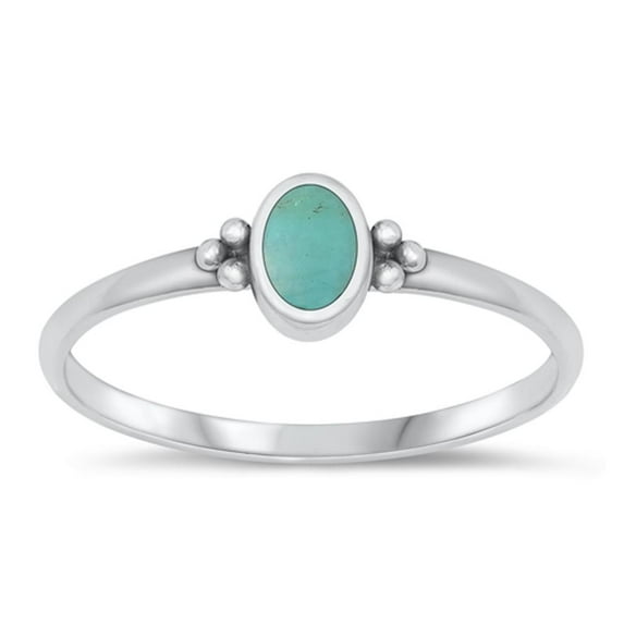 CHOOSE YOUR COLOR Simulated Turquoise Wholesale Ring .925 Sterling Silver Bali Band Blue CZ Female Size 10