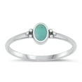 thumbnail image 1 of CHOOSE YOUR COLOR Simulated Turquoise Wholesale Ring .925 Sterling Silver Bali Band Blue CZ Female Size 7, 1 of 4