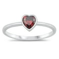 thumbnail image 1 of CHOOSE YOUR COLOR Solitaire Love Heart Promise Sterling Silver Ring Red CZ 925 Female Size 6, 1 of 4