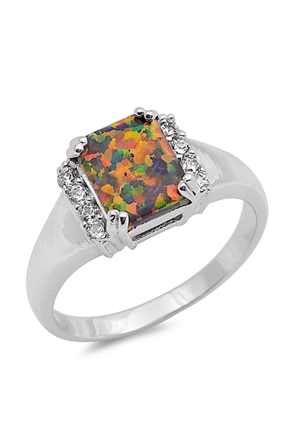 CHOOSE YOUR COLOR Solitaire Ring .925 Sterling Silver Band White CZ Jewelry Female Size 6