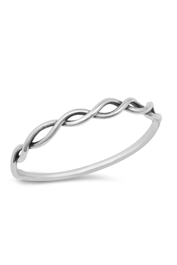 CHOOSE YOUR COLOR Spiral Weave Knot Rope Twist Ring .925 Sterling Silver Band Jewelry Female Size 5
