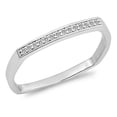 thumbnail image 1 of CHOOSE YOUR COLOR Square Clear CZ Modern Wedding Ring .925 Sterling Silver Band White Female Size 4, 1 of 4