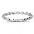 thumbnail image 1 of CHOOSE YOUR COLOR Sterling Silver Eternity Band Clear CZ Thin 2mm Ring Stackable White Female Size 5, 1 of 4