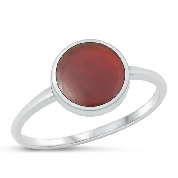 CHOOSE YOUR COLOR Sterling Silver Red Simulated Agate Cocktail Ring .925 Band CZ Female Size 10