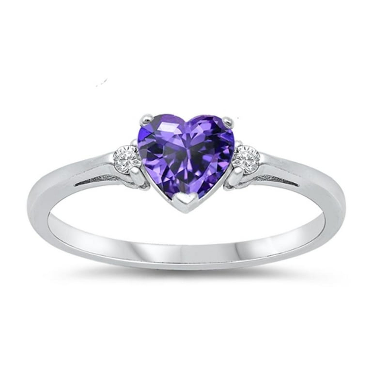 Purple on sale heart ring