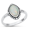 thumbnail image 1 of CHOOSE YOUR COLOR Sterling Silver White Simulated Opal Promise Ring Bali .925 Band CZ Female Size 6, 1 of 4