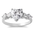 thumbnail image 1 of CHOOSE YOUR COLOR Sterling Silver Women's Clear CZ Heart Love Promise Ring Band 9mm White Female Size 10, 1 of 4