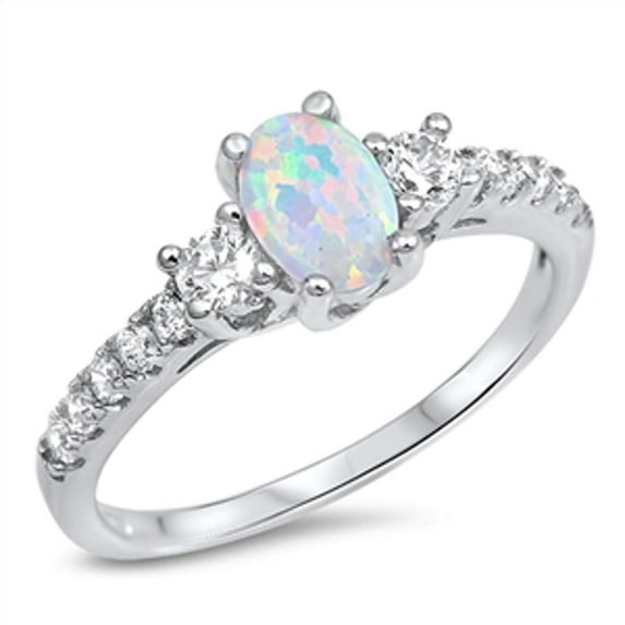 CHOOSE YOUR COLOR Sterling Silver Women's Clear CZ Ring White Fire 925 Band 6mm Female Size 12