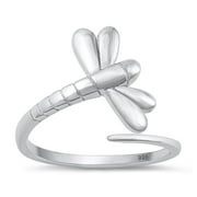 CHOOSE YOUR COLOR Sterling Silver Women's Dragonfly Ring 925 Band 19mm Jewelry Female Male Size 7