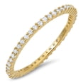 thumbnail image 1 of CHOOSE YOUR COLOR Sterling Silver Women's Gold-Tone Finish Clear CZ Ring 925 Band 1mm White Female Size 6, 1 of 4