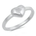thumbnail image 1 of CHOOSE YOUR COLOR Sterling Silver Women's Plain Heart Ring Promise 925 Band 7mm Jewelry Female Size 4, 1 of 4