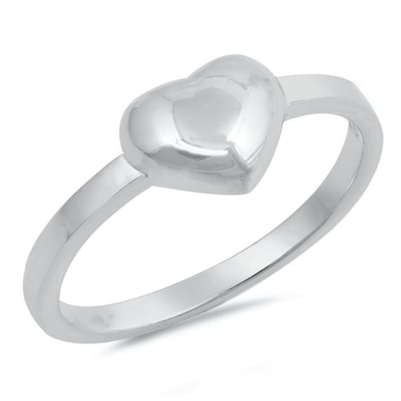 CHOOSE YOUR COLOR Sterling Silver Women's Plain Heart Ring Promise 925 Band 7mm Jewelry Female Size 4